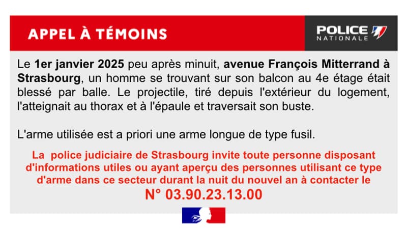 Appel à témoins de la police judiciaire de Strasbourg 