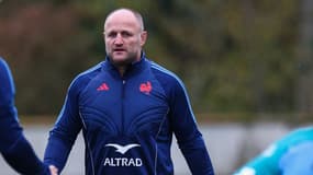 William Servat pendant un entraînement du XV de France en octobre 2024
