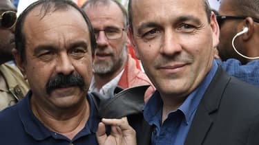 De gauche à droite, le patron de la CGT Philippe Martinez et celui de la CFDT Laurent Berger.