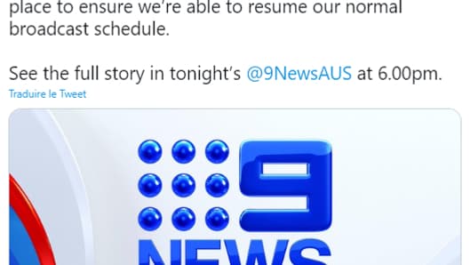 Capture d'écran du compte Twitter de Channel 9