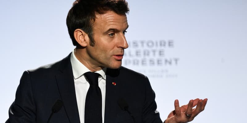 Emmanuel Macron lors d'un discours le 5 décembre 2022.