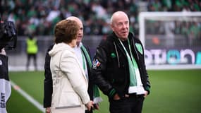 Larry Tanenbaum, propriétaire de Saint-Etienne, assiste au derby contre Lyon (2-1, L1), le 20 avril 2025
