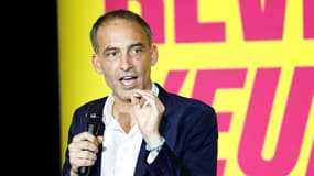 Raphaël Glucksmann, tête de liste PS-Place Publique aux élections européennes, le 9 juin 2024 à Paris