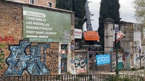 Un hôtel 4 étoiles est en construction au fort Saint-Laurent, à Lyon, en mars 2024.