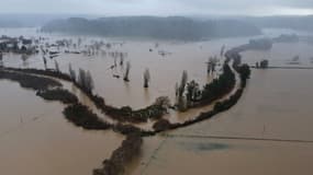 Zone inondée au Chili, dans la région d'Arauco, le jeudi 13 juin 2024