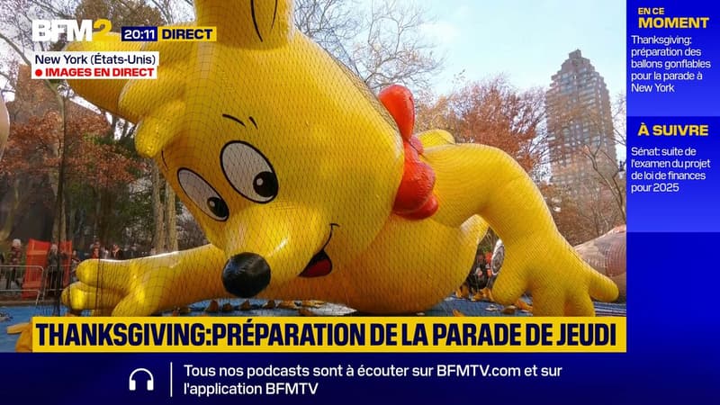 Thanksgiving: la Parade de Macy's se prépare à New York avec le gonflage des ballons géants