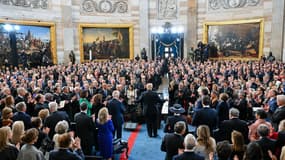 Donald Trump lors de son investiture au Capitole à Washington le 20 janvier 2025