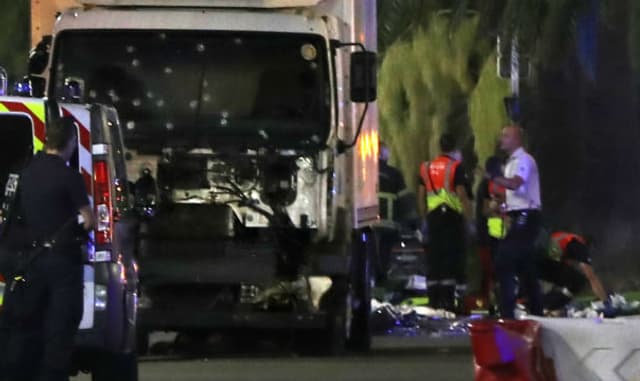 Le camion de Mohamed Lahouaiej-Bouhlel, criblé de balles.