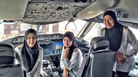 L'équipage entièrement féminin qui a atterri en Arabie Saoudite.