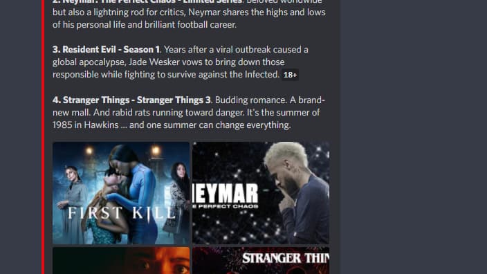 Le bot Netflix de Discord