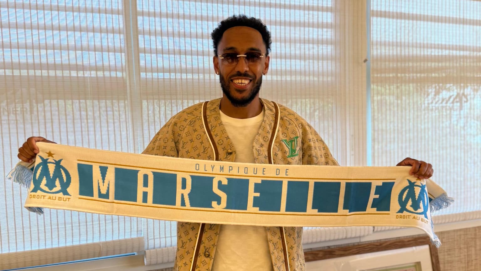 Pierre-Emerick Aubameyang lors de son arrivée à Marseille - le 30/07/2025