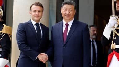 Emmanuel Macron et Xi Jinping à l'Élysée le 6 mai 2024
