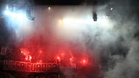 Les supporters de l'OGC Nice face à Bale lors du quart de finale aller de Ligue Europa Conference