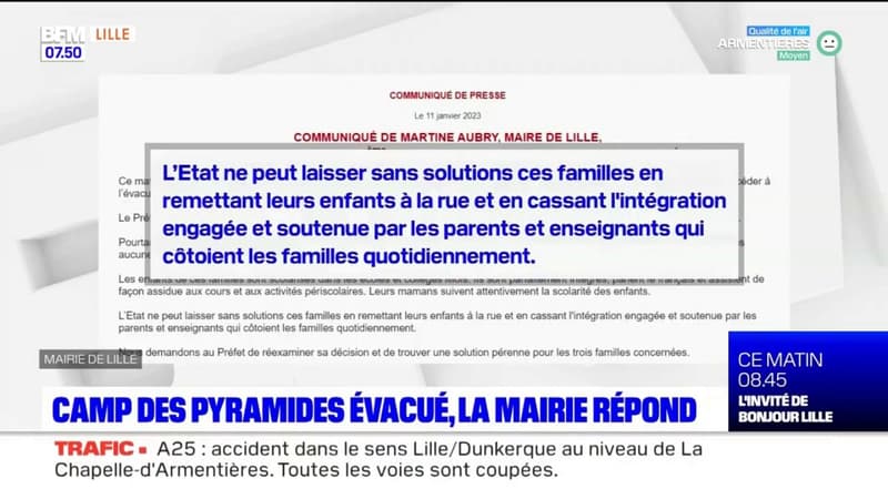 Lille: le camp des Pyramides évacué, la mairie répond