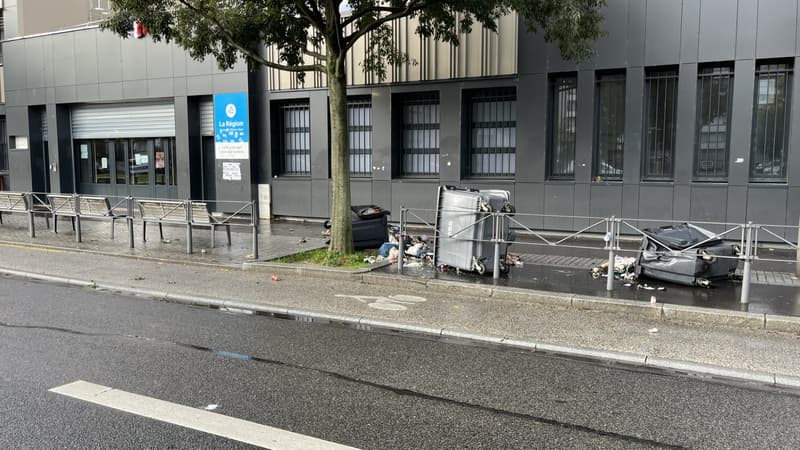 Lyon: des tirs de mortiers et des poubelles incendiées devant le lycée Auguste et Louis Lumière (1/1)