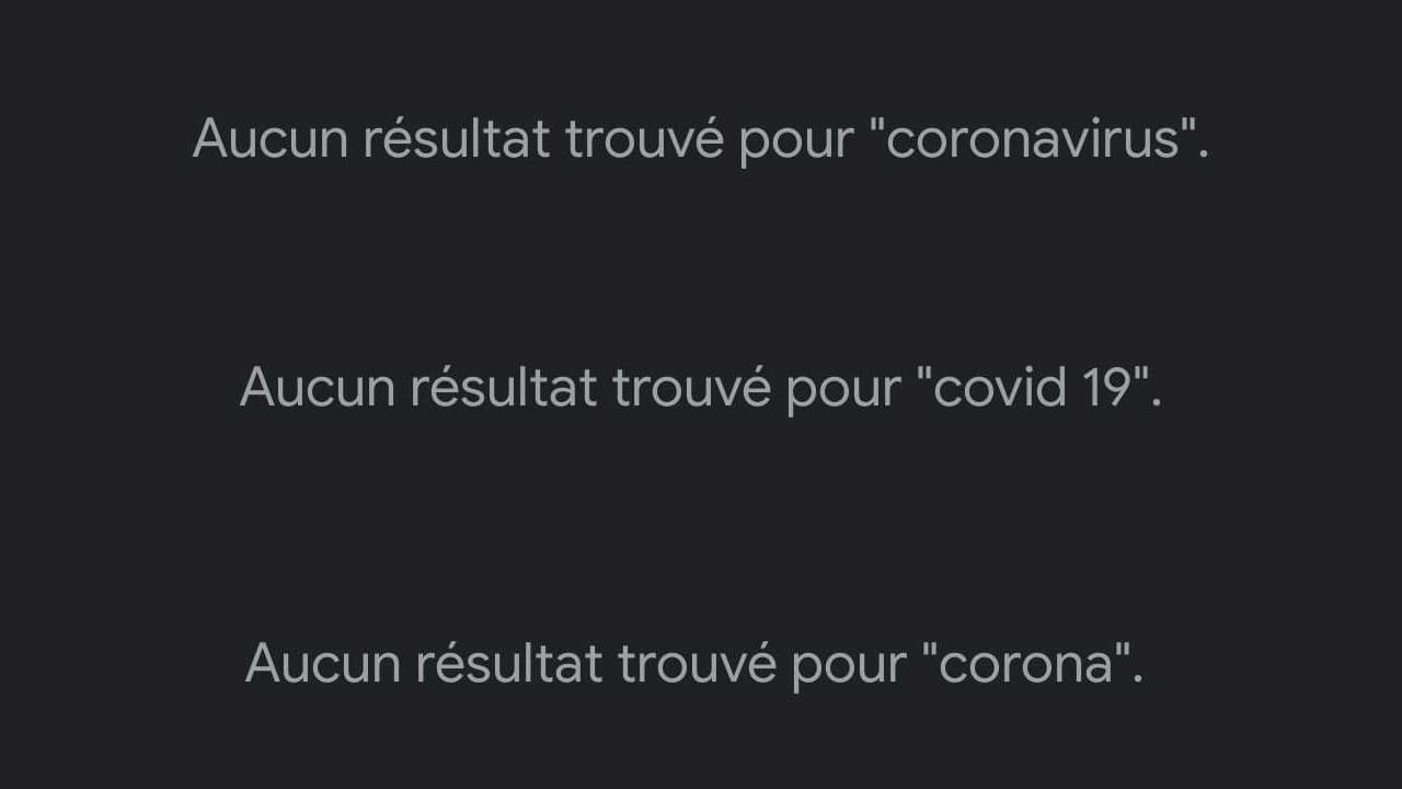 Le message affiché sur le Google Play Store
