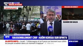 "Les gens qui sont ici manifestent tous pour promouvoir une belle idée de l'humanité":  Le grand Rabbin de France, Haïm Korsia, réagit au rassemblement de soutien à Israël organisé à Paris 