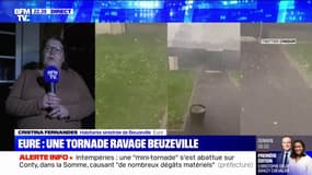 Tornade dans l'Eure: "Un congélateur, venu de je ne sais pas où, a atterri devant ma maison", raconte cette habitante de Beuzeville