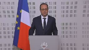 François Hollande lors de son allocution sur le crash d'avion à l'Elysée