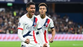 La rage de Senny Mayulu célébrant son deuxième but de la saison en Ligue 1 avec le PSG, le 10 mai 2025