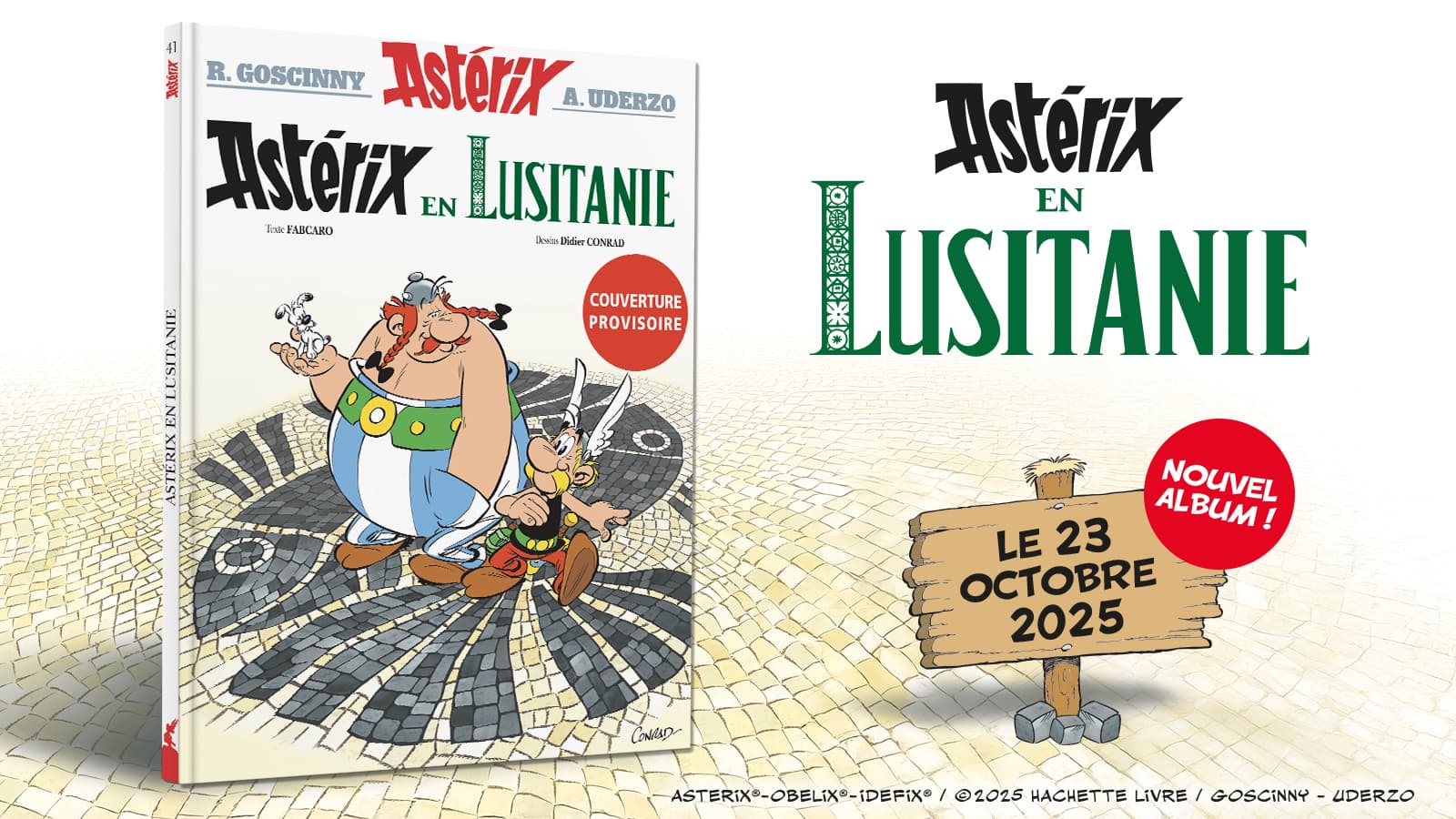La couverture provisoire du 41e album d'Astérix, "Astérix en Lusitanie"