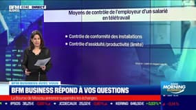 BFM Business avec vous : Quels sont les moyens de contrôle légal d'un employeur pour ses salariés en télétravail ? - 24/02 