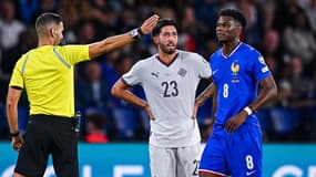 Aurélien Tchouaméni au moment de son expulsion lors de France-Islande, le 9 septembre 2025