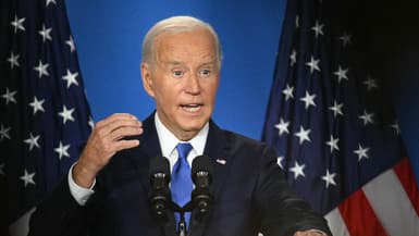 Joe Biden lors d'une conférence de presse à Washington, le jeudi 11 juillet 2024