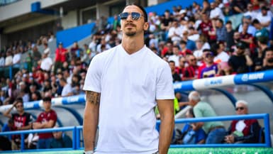 Zlatan Ibrahimovic lors d'un match de Serie A de l'AC Milan contre Sassuolo, le 14/04/2024