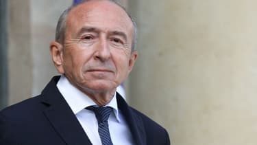 Gérard Collomb, alors ministre de l'Intérieur, dans la cour de l'Elysée le 19 septembre 2018