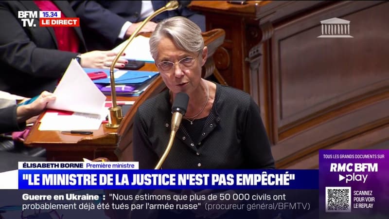 Élisabeth Borne réagit au renvoi d'Éric Dupond-Moretti devant la Cour de justice de la République