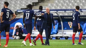 Didier Deschamps et l'équipe de France lors du dernier France-Croatie