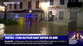 Tempête Bella: la ville de Tartas, dans les Landes, en proie à d'importantes inondations