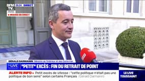 Fin du retrait de point pour les "petits" excès de vitesse: "Une mesure de bon sens" estime Gérald Darmanin