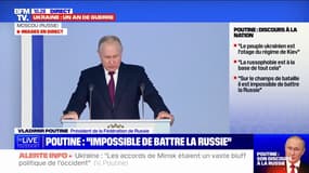 "Il est impossible de battre la Russie", assure Vladimir Poutine