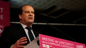 Jean-Christophe Cambadélis lors du meeting de lancement de la campagne pour les européennes, le 15 avril.