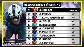 Tour de France (E17) : Milan conforte son maillot vert, les classements