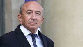 Gérard Collomb, alors ministre de l'Intérieur, dans la cour de l'Elysée le 19 septembre 2018