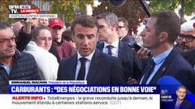 Emmanuel Macron: "Ce n'est pas au président de faire les négociations salariales chez Esso et Total, parce que là, on va partir cul par dessus tête"