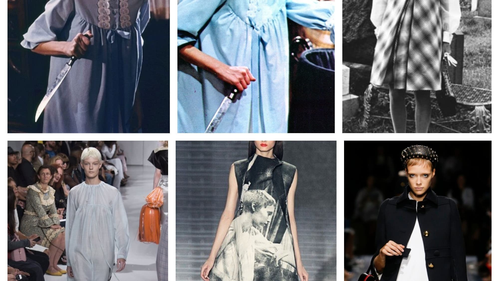 Des extraits de "Rosemary's Baby", le défilé Calvin Klein printemps-été 2018, un défilé de l'Academy of Art University de San Francisco, le défilé Prada printemps-été 2019 Des extraits de "Rosemary's Baby", le défilé Calvin Klein printemps-été 2018, un défilé de l'Academy of Art University de San Francisco, le défilé Prada printemps-été 2019