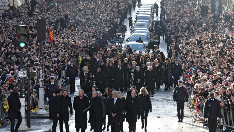 Cérémonie d'hommages à Johnny Hallyday le 9 décembre 2017