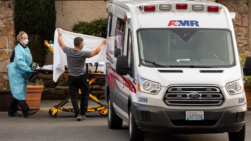 Une ambulance à Kirkland, dans l'État de Washington le 29 février dernier. 