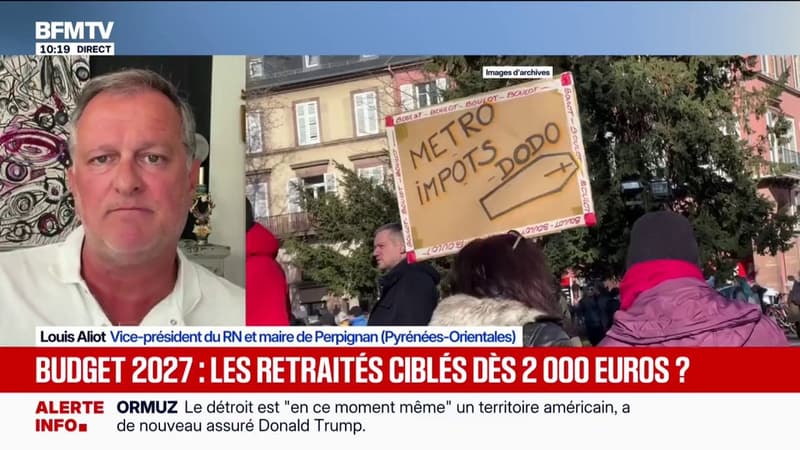 Budget 2027: taxer les retraités les plus aisés? "C'est prendre pour cible des gens qui sont les premières victimes du système", estime Louis Aliot (RN)