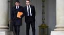 Manuel Valls et Emmanuel Macron, sur le perron de l'Elysée, en décembre 2014.