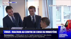 Coronavirus: Macron visite le centre de crise du ministère de la Santé