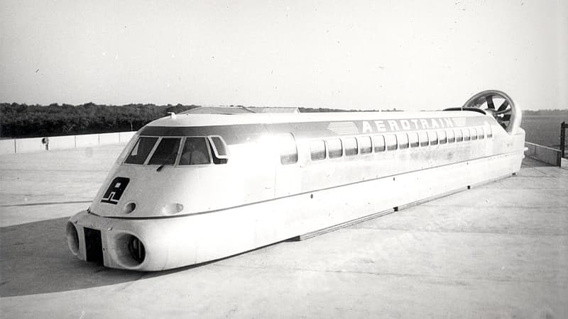 Un prototype d'Aérotrain Un prototype d'Aérotrain