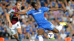 Romelu Lukaku lors d'une de ses rares apparitions en Premier League lors de son premier passage à Chelsea, en août 2013