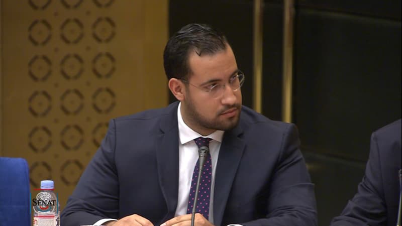 Alexandre Benalla face à la commission d'enquête du Sénat.