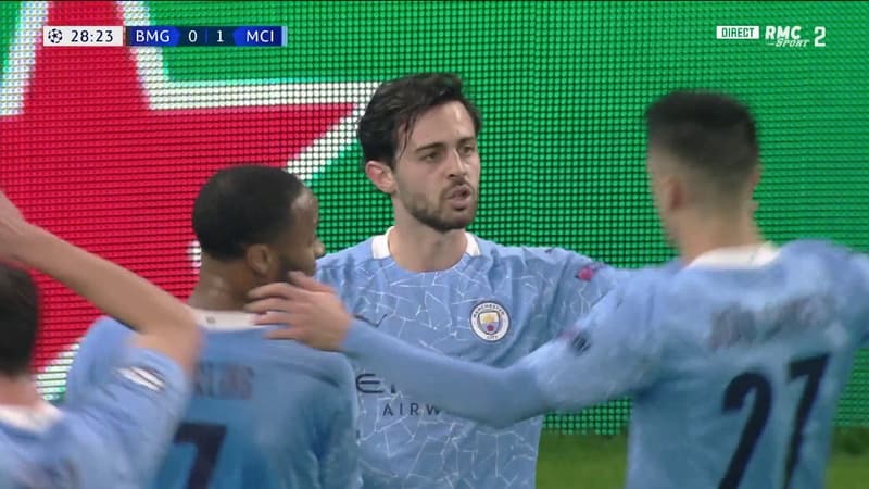 Gladbach-Manchester City: le caviar de Cancelo sur le but de la tête de Bernardo Silva