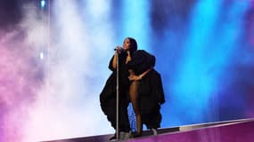Nicki Minaj sur la scène des MTV Video Music Awards le 12 septembre 2023.